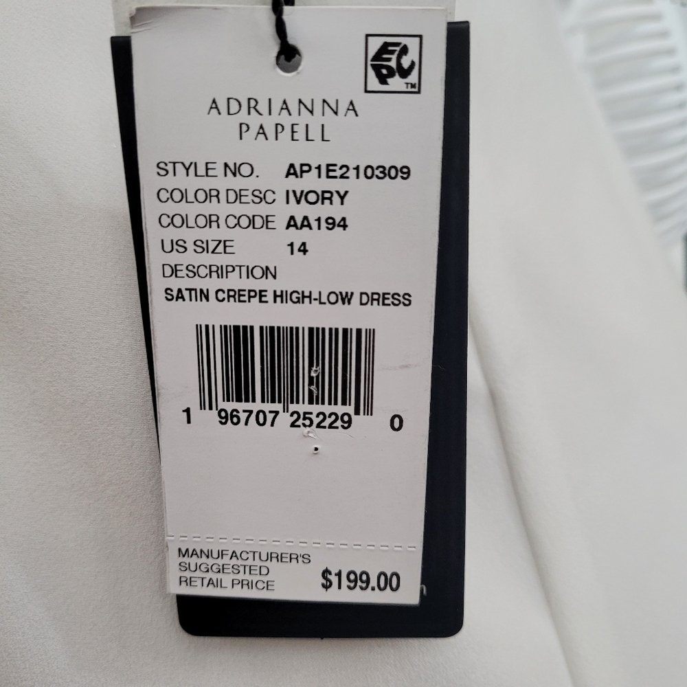 Adrianna Papell Satin Crepe High Low Dress - Picture 9 of 11